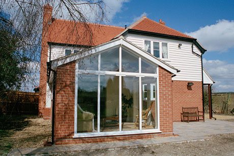 Apex glass garden room on a Maldon home